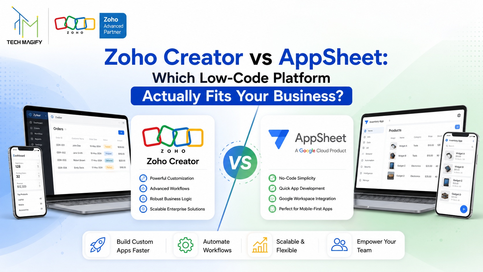 Zoho Creator vs AppSheet